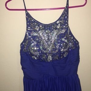 Customized adjustable back prom dress w/ jewel top